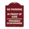 Signmission No Parking No Parking in Front of Gate Prohibido Estacionarse Alum Sign, 24" x 18", BU-1824-23665 A-DES-BU-1824-23665 - alternate 1